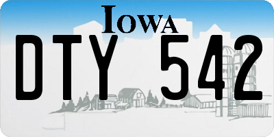 IA license plate DTY542
