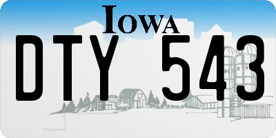 IA license plate DTY543