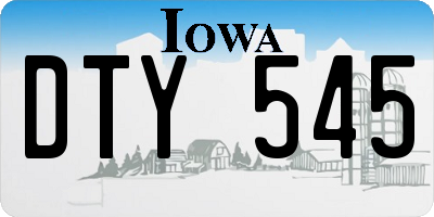 IA license plate DTY545