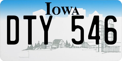IA license plate DTY546