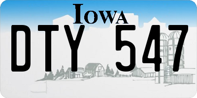 IA license plate DTY547