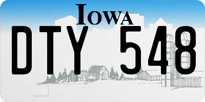 IA license plate DTY548