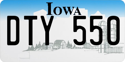 IA license plate DTY550