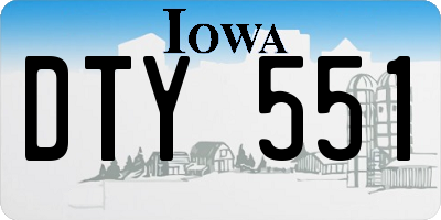 IA license plate DTY551