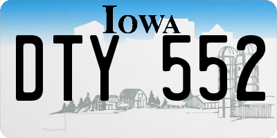 IA license plate DTY552