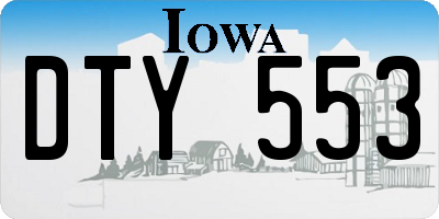 IA license plate DTY553
