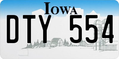 IA license plate DTY554