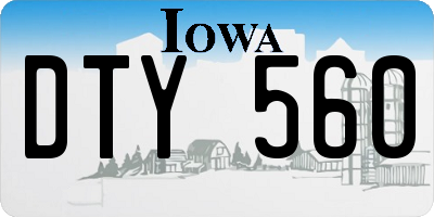 IA license plate DTY560
