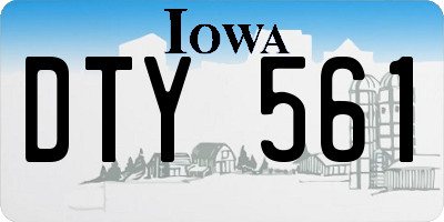 IA license plate DTY561