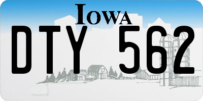 IA license plate DTY562