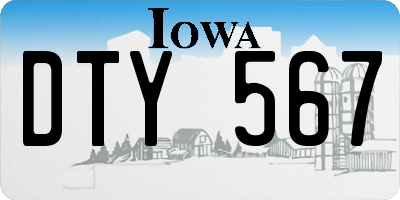 IA license plate DTY567