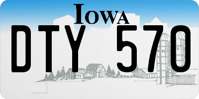 IA license plate DTY570