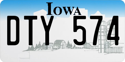 IA license plate DTY574