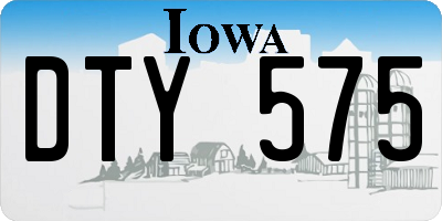 IA license plate DTY575
