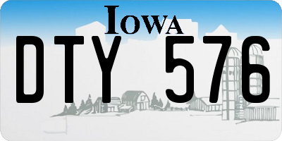 IA license plate DTY576