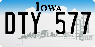 IA license plate DTY577