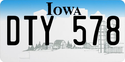 IA license plate DTY578
