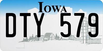 IA license plate DTY579