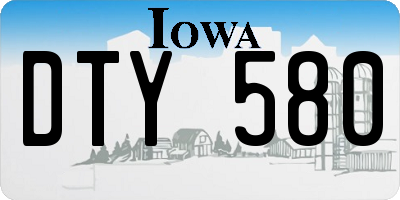 IA license plate DTY580