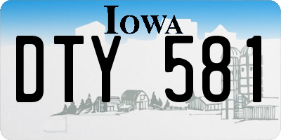 IA license plate DTY581