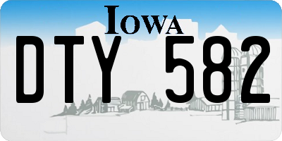 IA license plate DTY582