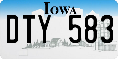 IA license plate DTY583