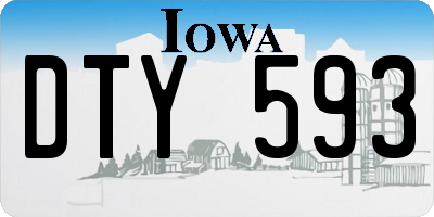 IA license plate DTY593