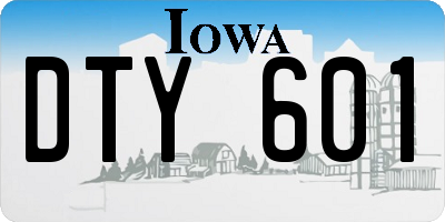 IA license plate DTY601