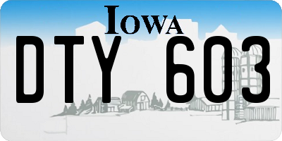 IA license plate DTY603