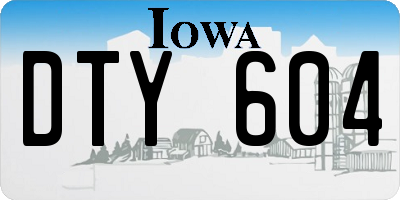 IA license plate DTY604