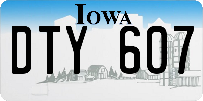 IA license plate DTY607