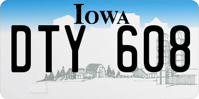 IA license plate DTY608