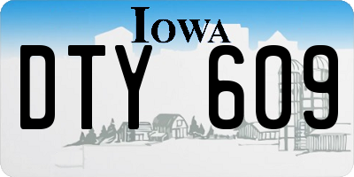 IA license plate DTY609