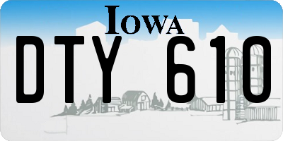 IA license plate DTY610