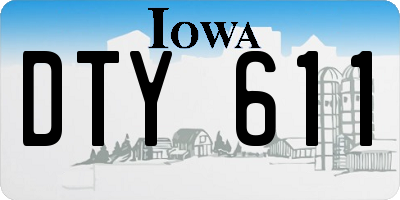IA license plate DTY611