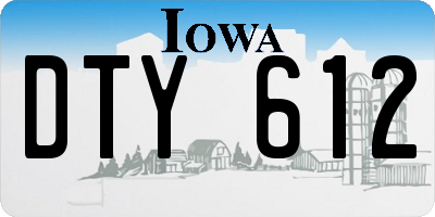 IA license plate DTY612