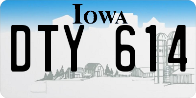 IA license plate DTY614
