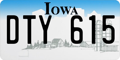 IA license plate DTY615