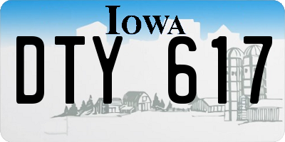 IA license plate DTY617