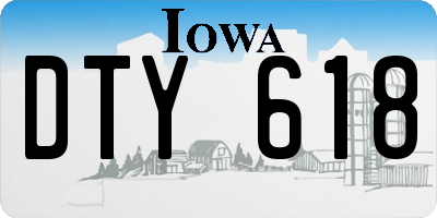 IA license plate DTY618