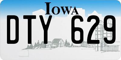IA license plate DTY629