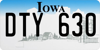 IA license plate DTY630
