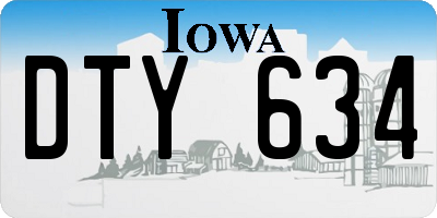 IA license plate DTY634