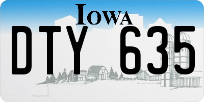 IA license plate DTY635