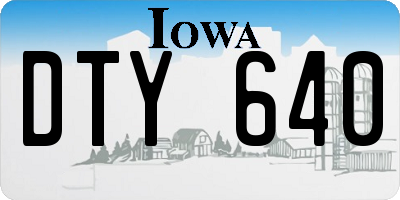 IA license plate DTY640