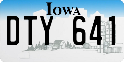 IA license plate DTY641