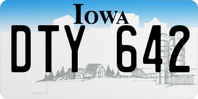 IA license plate DTY642