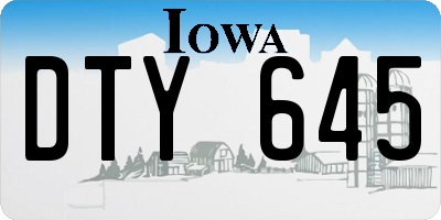 IA license plate DTY645