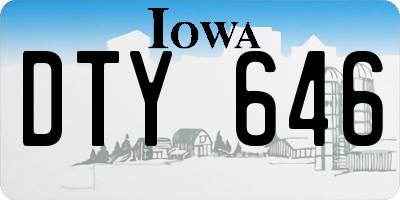 IA license plate DTY646