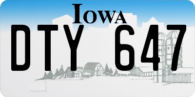 IA license plate DTY647